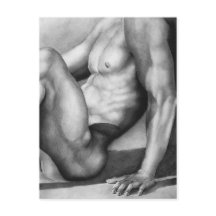 Postcard Masculine Art Male-nude Bodybuilder Model