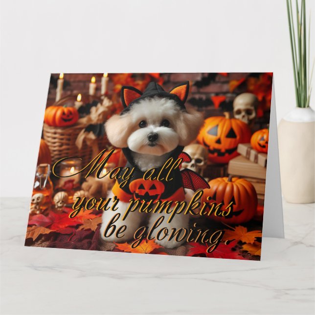 Postcard "May all your pumpkins be glowing" (Front)