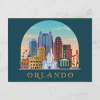 Postcard Modern Orlando Florida Vintage Skyline