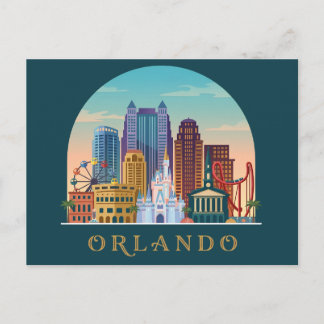 Postcard Modern Orlando Florida Vintage Skyline