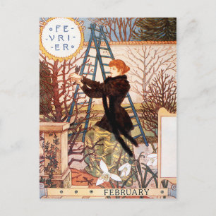 Postcard: Month of February - Février Postcard
