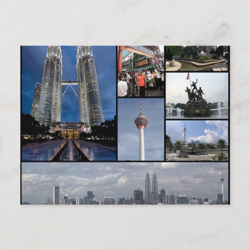 Postcard Monuments Of Kuala Lumpur Malaysia