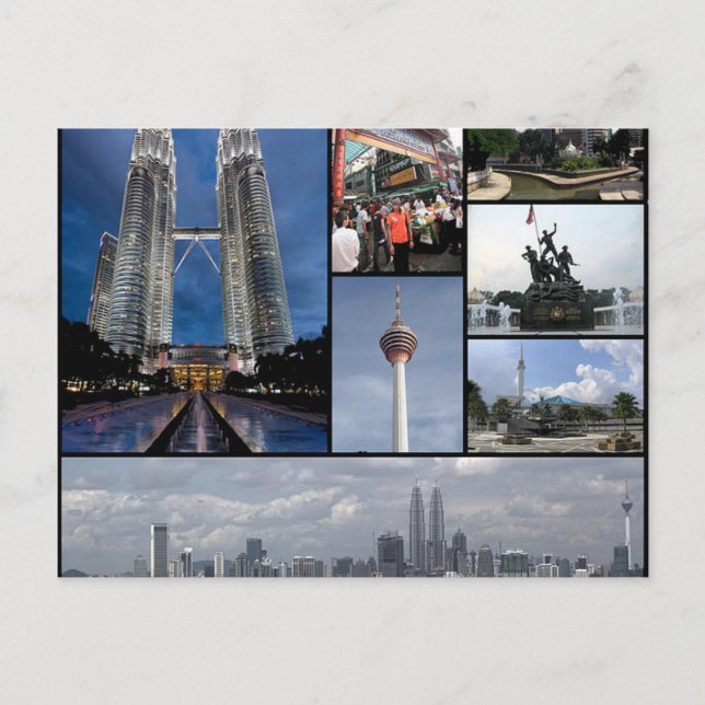 Postcard Monuments Of Kuala Lumpur, Malaysia (Front)