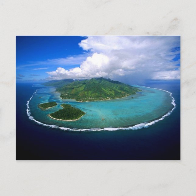 Postcard Moorea Island Overview, French Polynesia (Front)