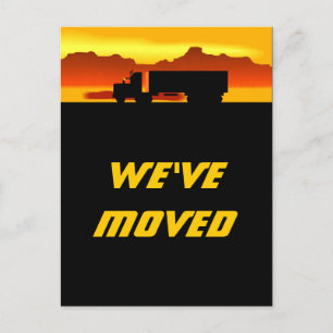 Postcard Moving Truck at Sunset Moved New Address
