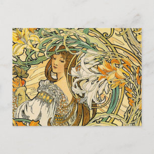 Postcard: Mucha - Language of Flowers Postcard