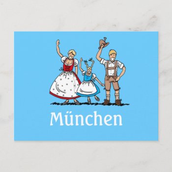 Postcard München Happy Bavarian Family by frankramspott at Zazzle