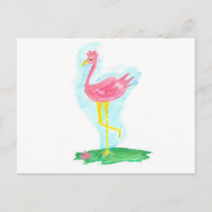Postcard of a Pink Flamingo