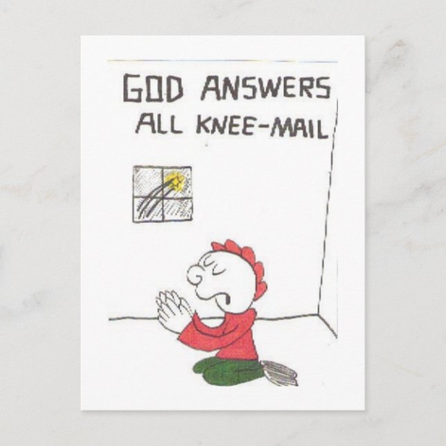 Postcard of animated funny church sayings (Front)