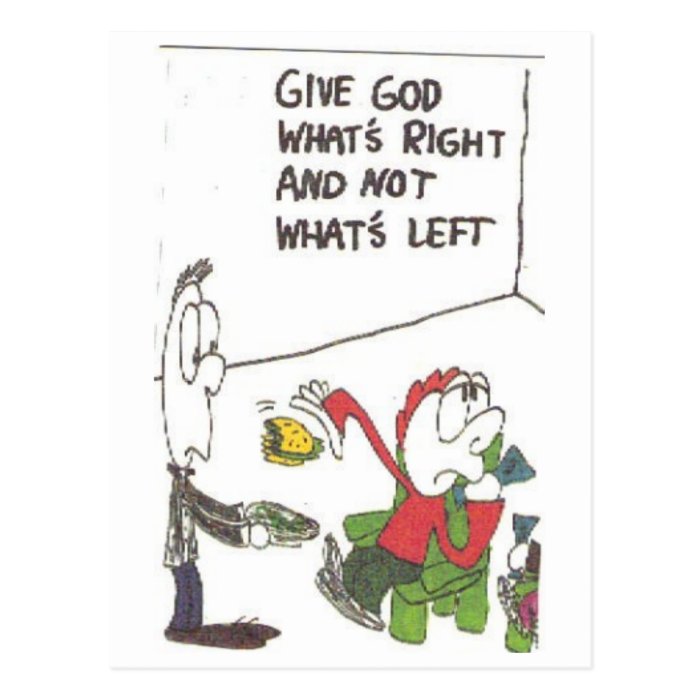 Postcard of animated funny church sayings