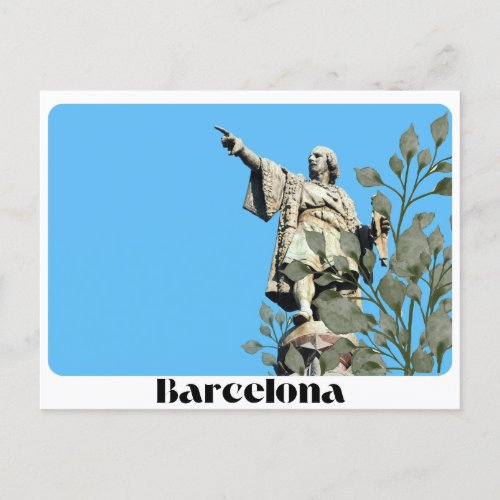 Postcard of Barcelona Estatua de Coln
