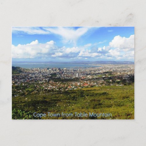 Postcard of Cape Town from Table Mountain