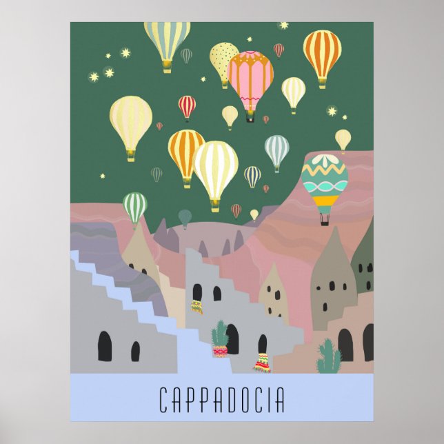Postcard Of Cappadocia | Kapadokya Balloon Dream  Poster (Front)