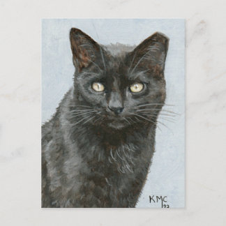 Postcard of my painting of a black cat