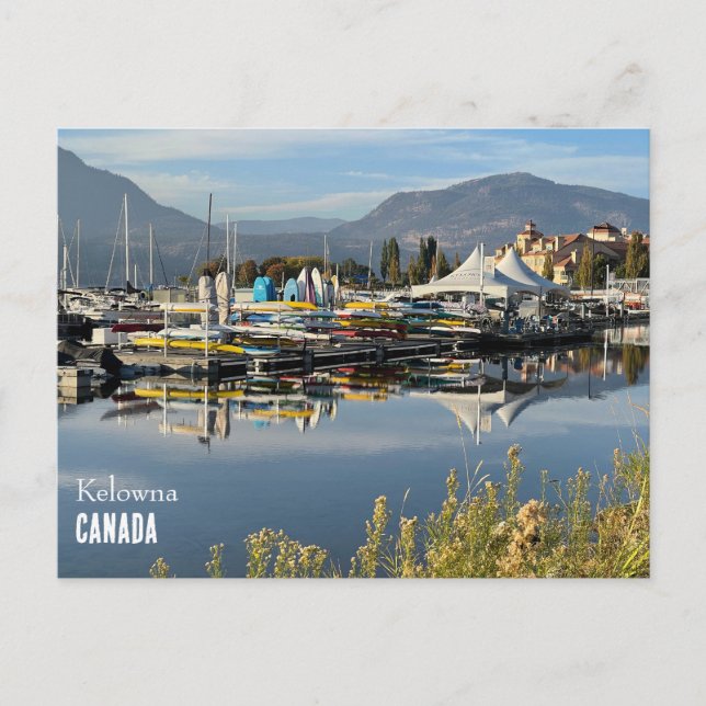 Postcard of Okanagan Lake in Kelowna, Canada (Front)