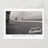 Postcard of Reynisfjara black sand beach, Iceland