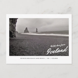 Postcard of Reynisfjara black sand beach, Iceland