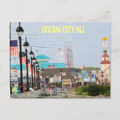 Postcard on boardwalk in Ocean City New Jersey