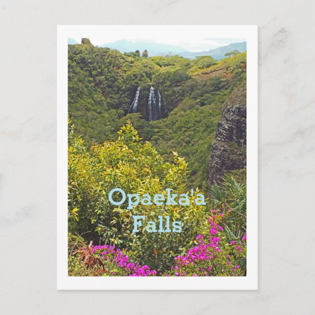 POSTCARD, "OPAEKA'A FALLS (KAUAI, HAWAII) POSTCARD (Front)