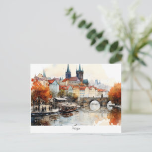 Postcard painted Czech Republic