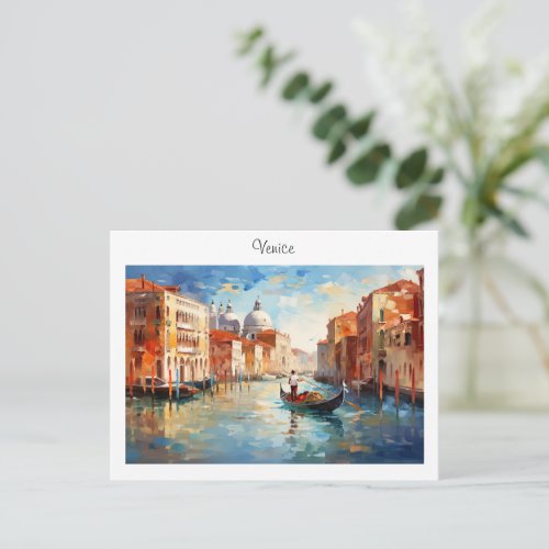 Postcard painted Venice Italy