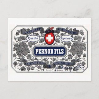 Postcard Pernod Fils label