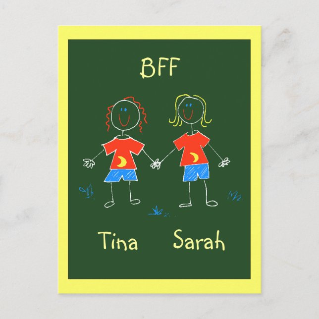 Postcard Personalized BFF Friendship Expression PC (Front)