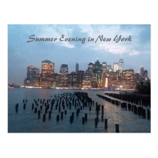 Postcard Photograph of Summer Evening in New York