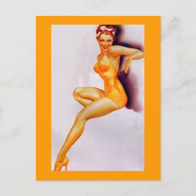 Postcard Pin up Girls Art Vintage Retro Print (Front)