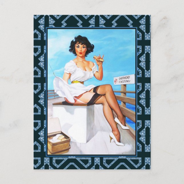 Postcard Pin up Girls Art Vintage Retro Print (Front)