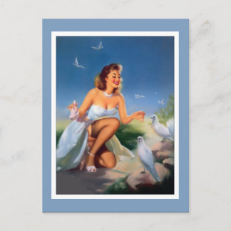 Postcard Pin up Girls Art Vintage Retro Print