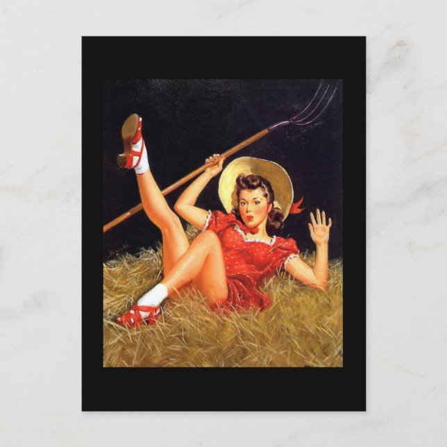 Postcard Pin up Girls Art Vintage Retro Print (Front)