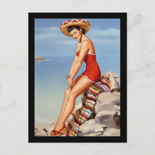 Postcard Pin up Girls Art Vintage Retro Print