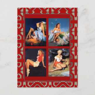 Postcard Pin up Girls Art Vintage Retro Print