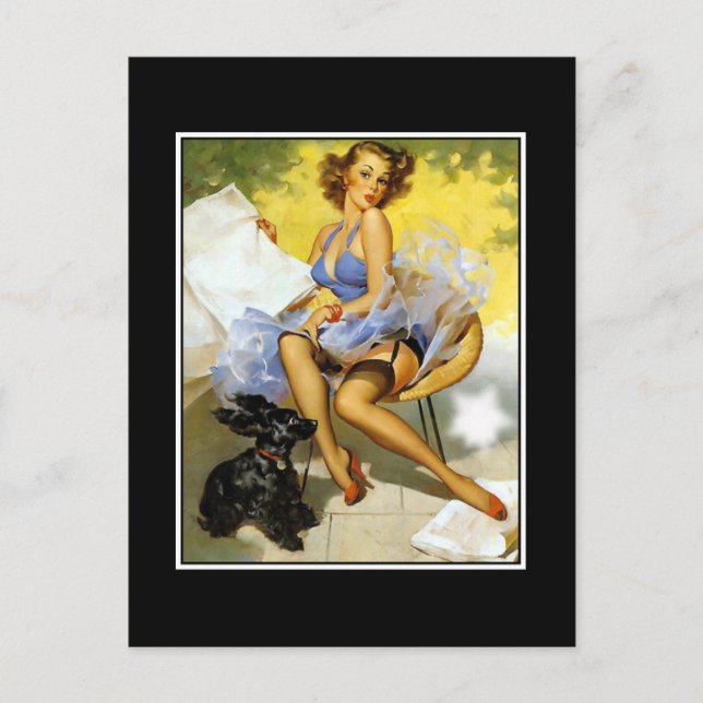Postcard Pin up Girls Art Vintage Retro Print (Front)