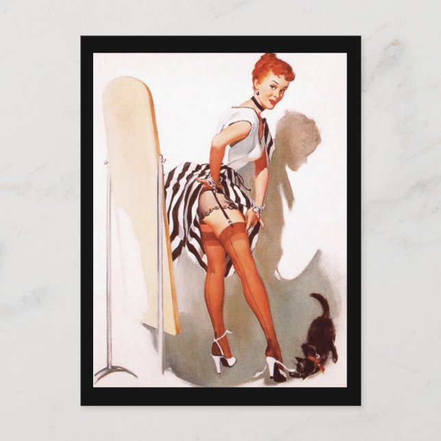 Postcard Pin up Girls Art Vintage Retro Print (Front)