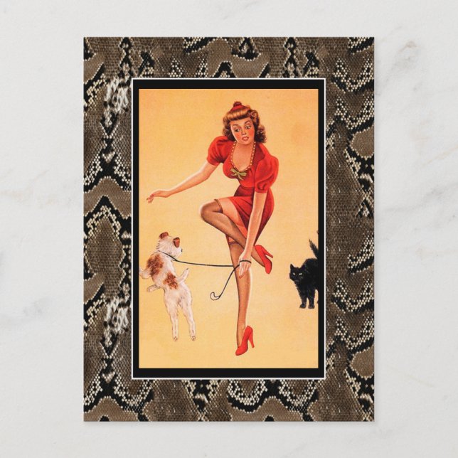 Postcard Pin up Girls Art Vintage Retro Print (Front)
