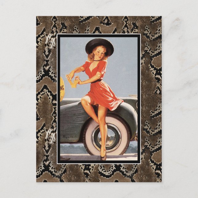 Postcard Pin up Girls Art Vintage Retro Print (Front)