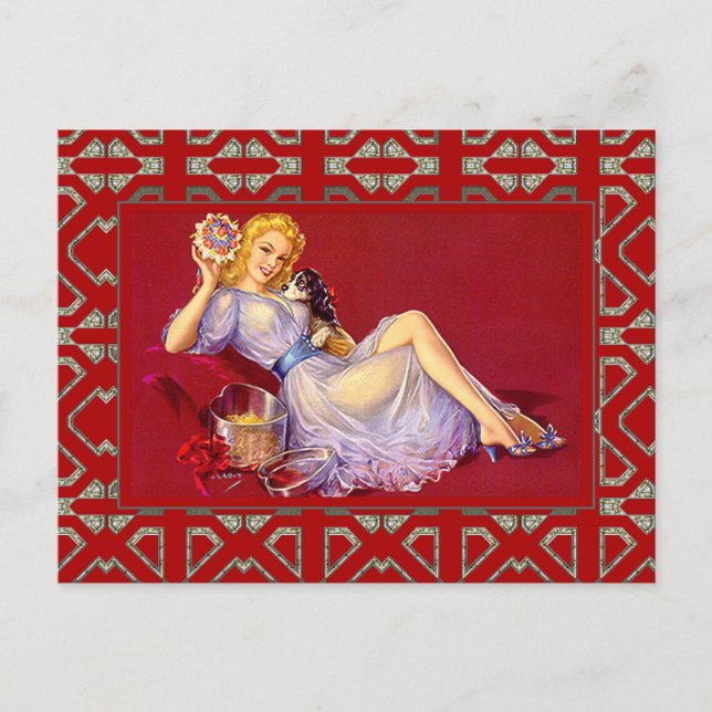 Postcard Pin up Girls Art Vintage Retro Print (Front)