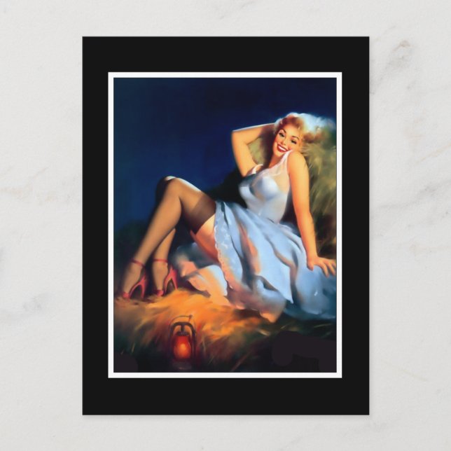 Postcard Pin up Girls Art Vintage Retro Print (Front)