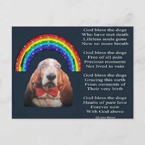 Postcard Poem God Bless The Dogs