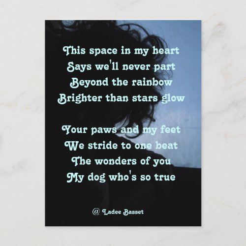 Postcard Poem Ode To Dogs By Ladee Basset