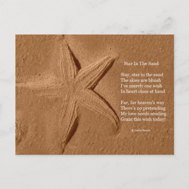 Postcard Poem Star In The Sand By Ladee Basset (Front)