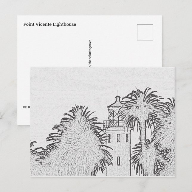 Postcard - Point Vicente Lighthouse to Color (Front/Back)