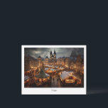 Postcard Prague night in Czech Republic<br><div class="desc">Postcard with Prague twilight,  scenic medieval city in Bohemia,  Czech Republic.</div>