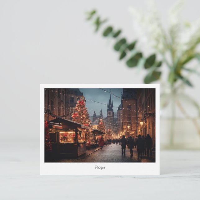 Postcard Prague night in Czech Republic (Standing Front)