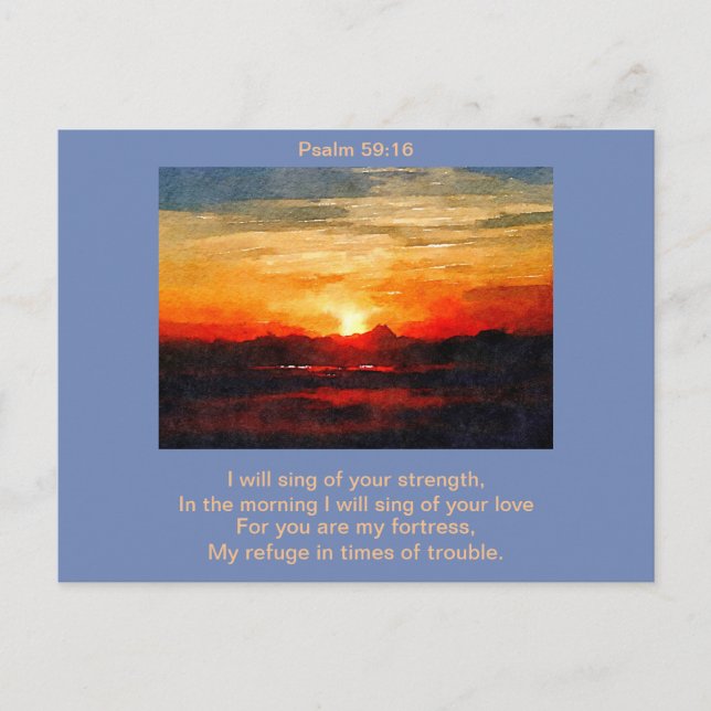 Postcard - Psalm 59:16 Sing In The Morning (Front)