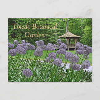 POSTCARD,"PURPLE ALLIUM & GAZEBO" TOLEDO BOTANICAL POSTCARD