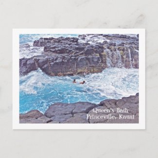 POSTCARD, QUEEN'S BATH/PRINCEVILLE, KAUAI, HAWAII