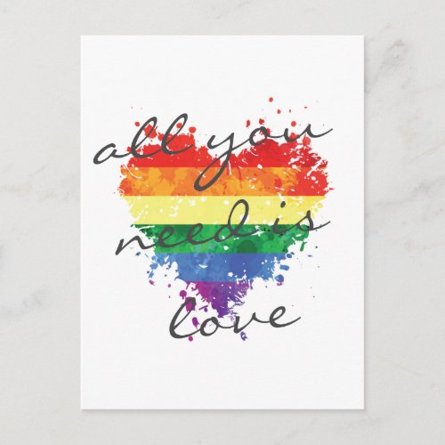 Postcard _ Rainbow Heart_ all you need is love